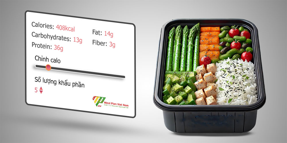 Thực đơn eat clean, có thể tùy chỉnh calo linh hoạt