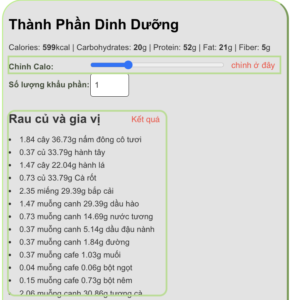 Hướng dẫn lên thực đơn chuẩn calo