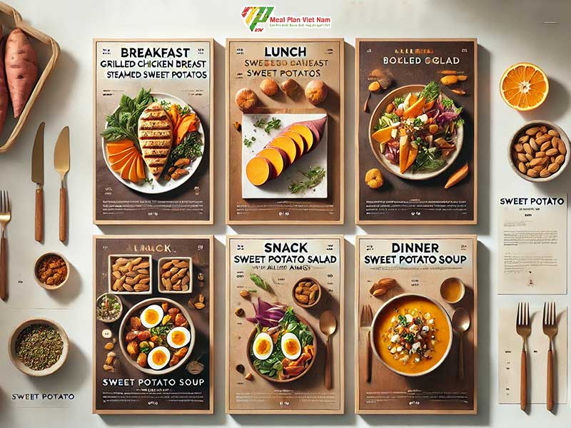 Thực đơn eat clean khoai lang 7 ngày