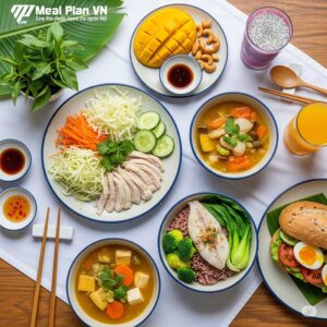 Thực đơn của jennie sau khi đã được Meal Plan Vn điều chỉnh cho phù hợp