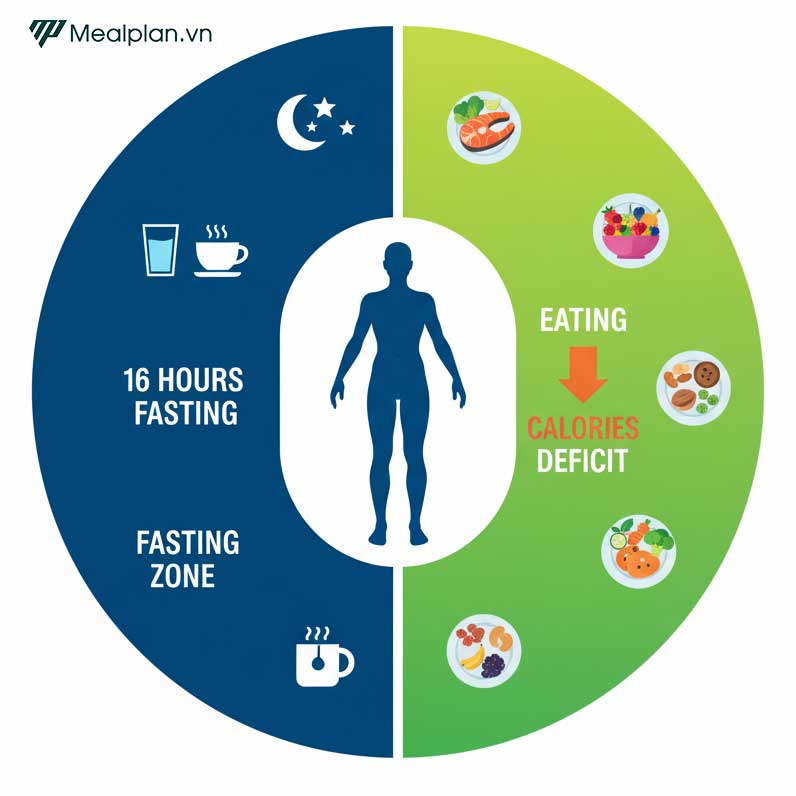 Kết hợp chế độ 16 8 IF với thâm hụt calo