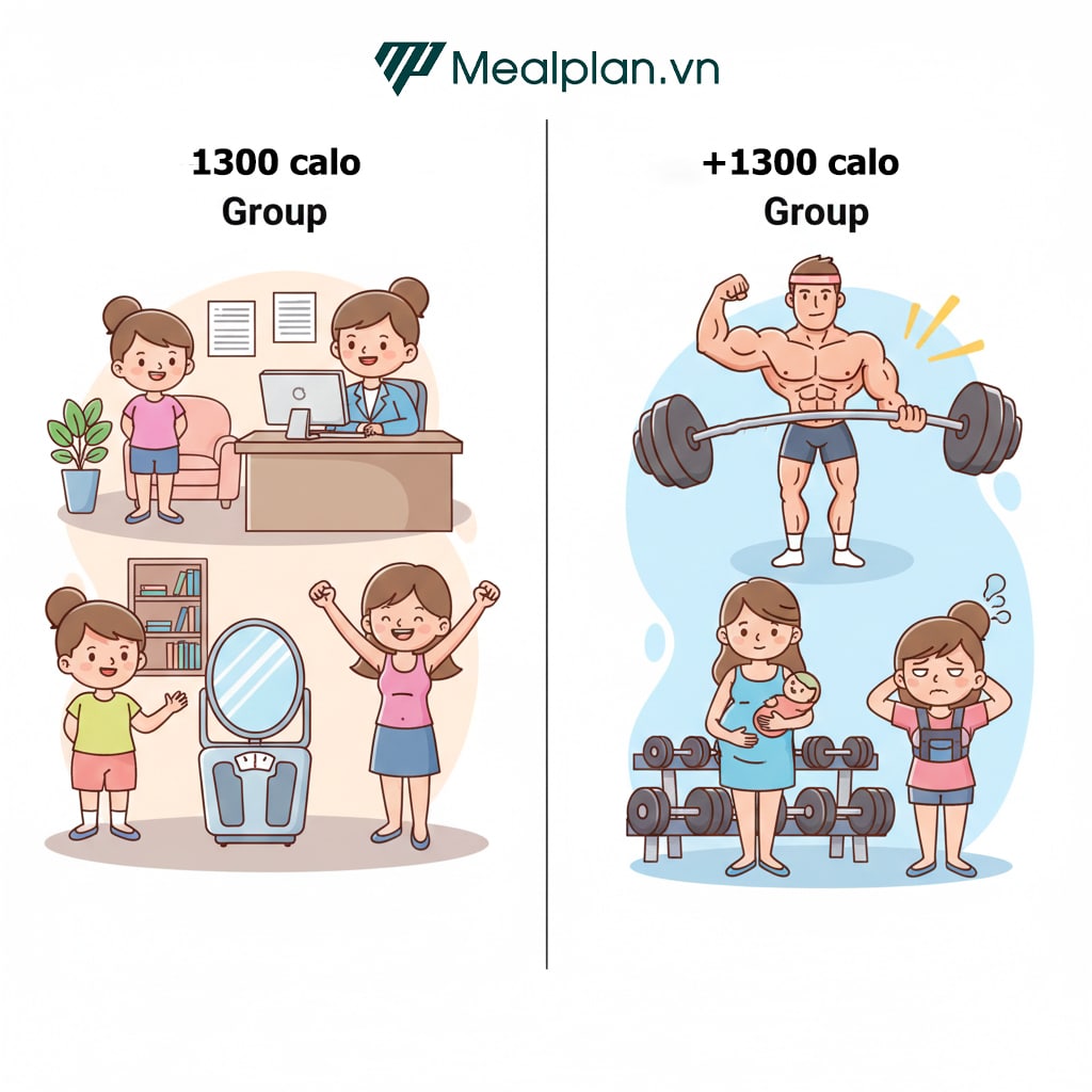 Nhóm người phù hợp cho Thực đơn 1300 calo mỗi ngày